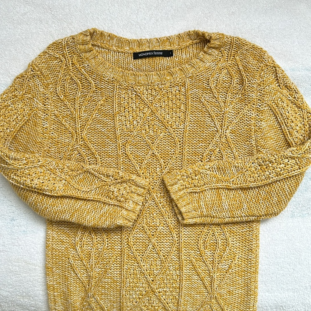 Yellow knit sweater